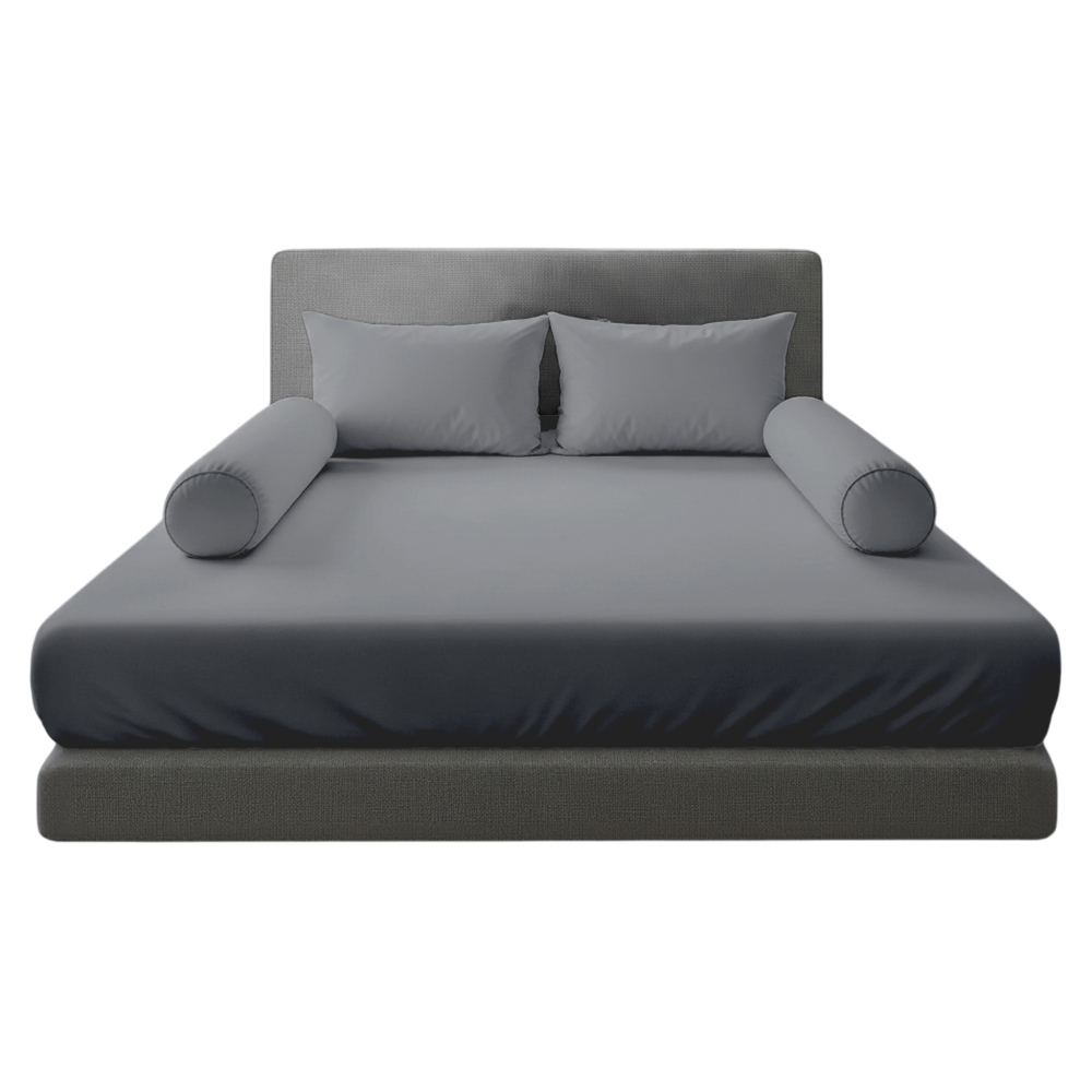 ชุดผ้าปูที่นอน 6ฟุต 5 ชิ้น CHARM รุ่น คลาสสิค DARK GREY ไม่รวมผ้านวมZ_4